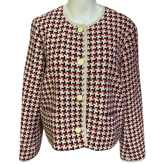 Hobbs London Jackets & Blazers - Hobbs of London Tafara Tweed Jacket in Red Multi Size 10